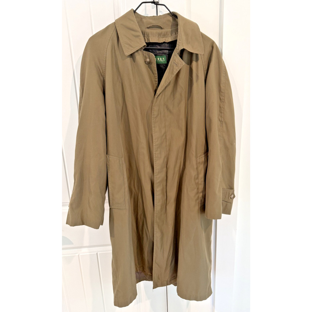 Lauren Ralph Lauren Men's Tan Trench Coat w/Removable Liner - Size 36S